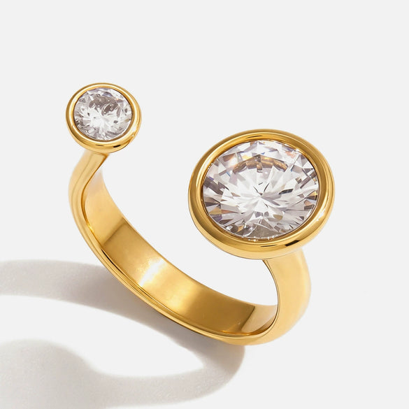 Wholesale Unisex And Women's Electroplated Geometric Stainless Steel Open Ring Hand Jewelry Light Luxury Style