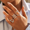 Wholesale Unisex And Women's Geometric Stainless Steel Vacuum Plated Open Rings With Ins Style