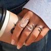 Wholesale Unisex And Women's Geometric Stainless Steel Vacuum Plated Rings With Irregular Line Design