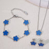 Wholesale Unisex And Women's Simple Plants And Flowers Doublesided Fiveleaf Flower Bracelet In Titanium Steel With Electroplating