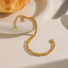 Wholesale Unisex And Women's Vintage Geometric Stainless Steel Gold Bead Bracelet With Electroplating