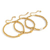 Wholesale Unisex And Women's Vintage Geometric Stainless Steel Gold Bead Bracelet With Electroplating