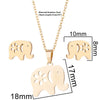 Wholesale Unisex Animal Series Stainless Steel Jewelry Set With Love Water Drops Bell Pattern Electroplated O Chain Necklace And Earrings