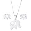 Wholesale Unisex Animal Series Stainless Steel Jewelry Set With Love Water Drops Bell Pattern Electroplated O Chain Necklace And Earrings