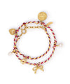 Wholesale Unisex Braided Rope Bow Bracelet Made Of Titanium Steel With 18K Real Gold Electroplating