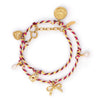 Wholesale Unisex Braided Rope Bow Bracelet Made Of Titanium Steel With 18K Real Gold Electroplating