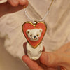 Wholesale Unisex Cartoon Animal And Heart Shaped Copper Electroplated Necklace