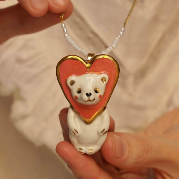 Wholesale Unisex Cartoon Animal And Heart Shaped Copper Electroplated Necklace
