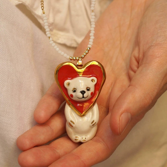 Wholesale Unisex Cartoon Animal And Heart Shaped Copper Electroplated Necklace