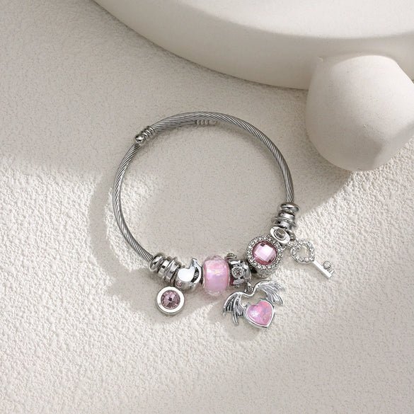 Wholesale Unisex Cartoon Animals Zodiac Zinc Alloy Electroplated Detachable Beaded Bracelet