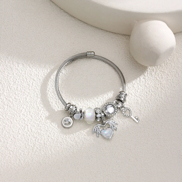 Wholesale Unisex Cartoon Animals Zodiac Zinc Alloy Electroplated Detachable Beaded Bracelet