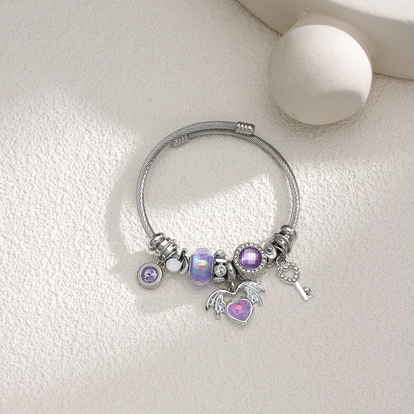 Wholesale Unisex Cartoon Animals Zodiac Zinc Alloy Electroplated Detachable Beaded Bracelet