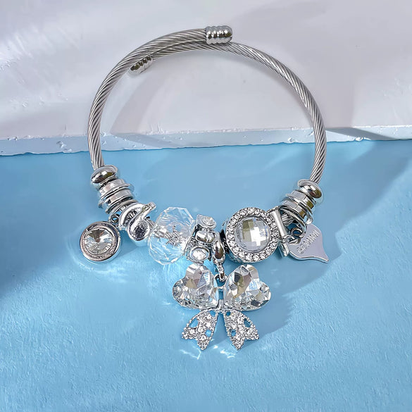 Wholesale Unisex Cartoon Animals Zodiac Zinc Alloy Electroplated Detachable Beaded Bracelet