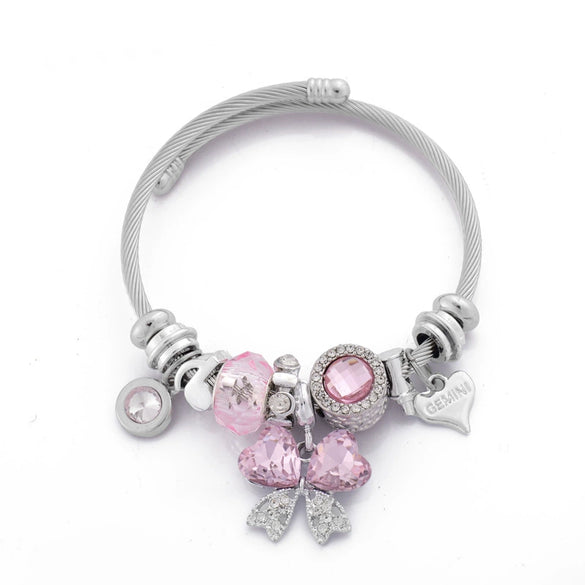 Wholesale Unisex Cartoon Animals Zodiac Zinc Alloy Electroplated Detachable Beaded Bracelet