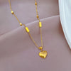 Wholesale Unisex Cartoon Geometric Electroplated Titanium Steel Heart Necklace