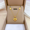 Wholesale Unisex Cartoon Geometric Electroplated Titanium Steel Heart Necklace