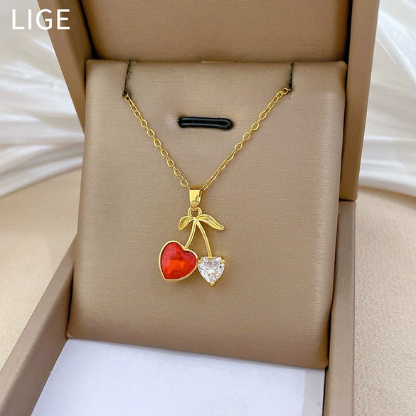 Wholesale Unisex Cartoon Geometric Stainless Steel And Copper Full Diamond Necklace
