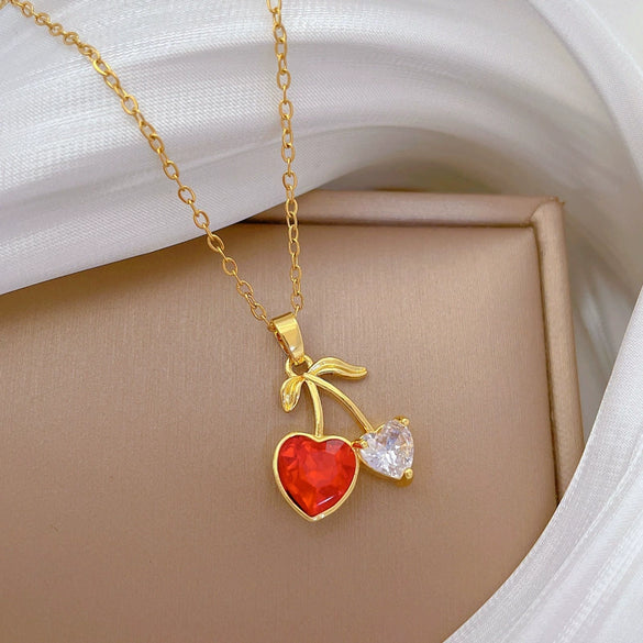 Wholesale Unisex Cartoon Geometric Stainless Steel And Copper Full Diamond Necklace