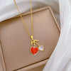 Wholesale Unisex Cartoon Geometric Stainless Steel And Copper Full Diamond Necklace