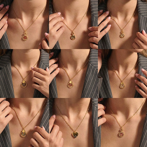 Wholesale Unisex Casual Geometric Stainless Steel Real Gold Plated Ushaped Chain Necklace