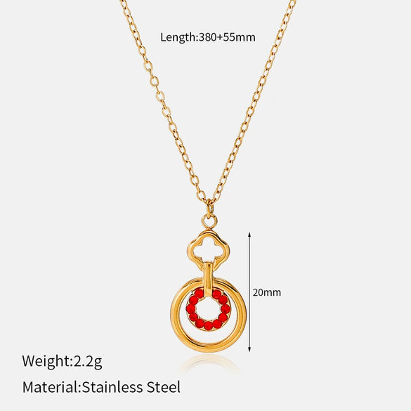 Wholesale Unisex Casual Geometric Stainless Steel Real Gold Plated Ushaped Chain Necklace