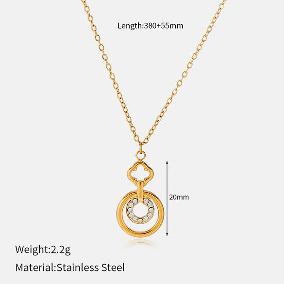 Wholesale Unisex Casual Geometric Stainless Steel Real Gold Plated Ushaped Chain Necklace