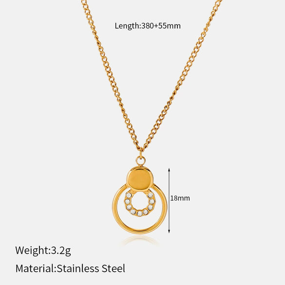 Wholesale Unisex Casual Geometric Stainless Steel Real Gold Plated Ushaped Chain Necklace