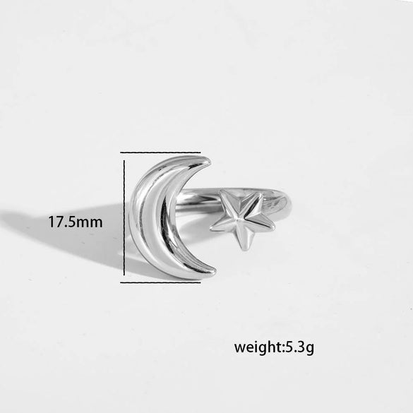 Wholesale Unisex Casual Geometric Titanium Steel Electroplated Spliced Open Ring Set With Water Drop And Triangle Design