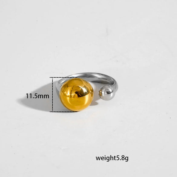 Wholesale Unisex Casual Geometric Titanium Steel Electroplated Spliced Open Ring Set With Water Drop And Triangle Design