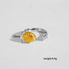 Wholesale Unisex Casual Geometric Titanium Steel Electroplated Spliced Open Ring Set With Water Drop And Triangle Design