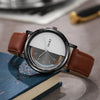 Wholesale Unisex Casual Hollow Dial Quartz Watch Alloy Case Imitation Leather Strap Stainless Steel Buckle Round Dial
