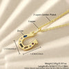 Wholesale Unisex Casual Style Rhinestone Horseshoe Pendant Necklace Copper Gold Plated O Word Chain