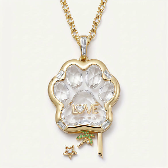 Wholesale Unisex Cat Claw Zircon Opening And Closing Pendant Light Luxury Style Copper 14K Gold Plated Jewelry