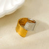 Wholesale Unisex Chic Geometric Stainless Steel Open Ring 18K Gold Electroplated Niche Jewelry