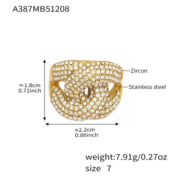 Wholesale Unisex Cold Style Geometric Electroplated Stainless Steel Eggshaped Ring Accessories