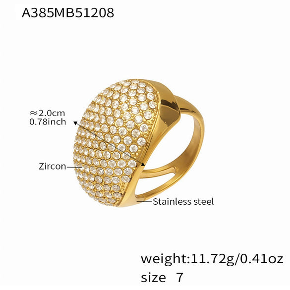 Wholesale Unisex Cold Style Geometric Electroplated Stainless Steel Eggshaped Ring Accessories
