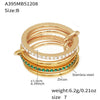 Wholesale Unisex Cold Style Geometric Stainless Steel Electroplated Micropaved Zircon Lock Key Tassel Open Stacked Ring
