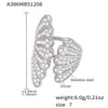 Wholesale Unisex Cold Style Geometric Stainless Steel Peacock Tail Zircon Ring Plated With 18K Real Gold