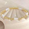 Wholesale Unisex Copper Goldplated Round Beads Cross Bead Bracelet Set Ins Style Geometric Design