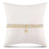 Wholesale Unisex Copper Goldplated Round Beads Cross Bead Bracelet Set Ins Style Geometric Design