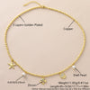 Wholesale Unisex Copper Goldplated Starfish And Small Fish Pendant Necklace In Sweet And Cool Animal Style