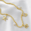 Wholesale Unisex Copper Goldplated Starfish And Small Fish Pendant Necklace In Sweet And Cool Animal Style