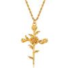 Wholesale Unisex Cross Birth Flower Necklace With Ochain Copper And Titanium Steel Electroplated