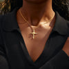 Wholesale Unisex Cross Birth Flower Necklace With Ochain Copper And Titanium Steel Electroplated