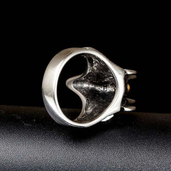 Wholesale Unisex Cross Drop Glue Titanium Steel Ring With Geometric Pattern And Electroplating Treatment