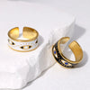 Wholesale Unisex Devil's Eye Titanium Steel Open Ring With Eye Oil Dripping Nonfading Electroplated