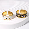 Wholesale Unisex Devil's Eye Titanium Steel Open Ring With Eye Oil Dripping Nonfading Electroplated