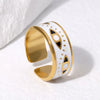 Wholesale Unisex Devil's Eye Titanium Steel Open Ring With Eye Oil Dripping Nonfading Electroplated