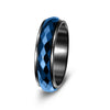 Wholesale Unisex Diamondshaped Rotatable Stressrelief Titanium Steel Ring With Geometric Design And Electroplating