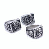 Wholesale Unisex Distressed Geometric Gothic Rose Skull Titanium Steel Ring Jewelry
